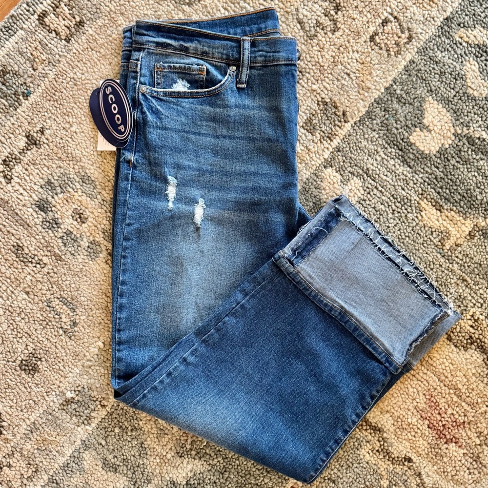 NWT Scoop High Rise Slim Cuffed Ankle Jeans